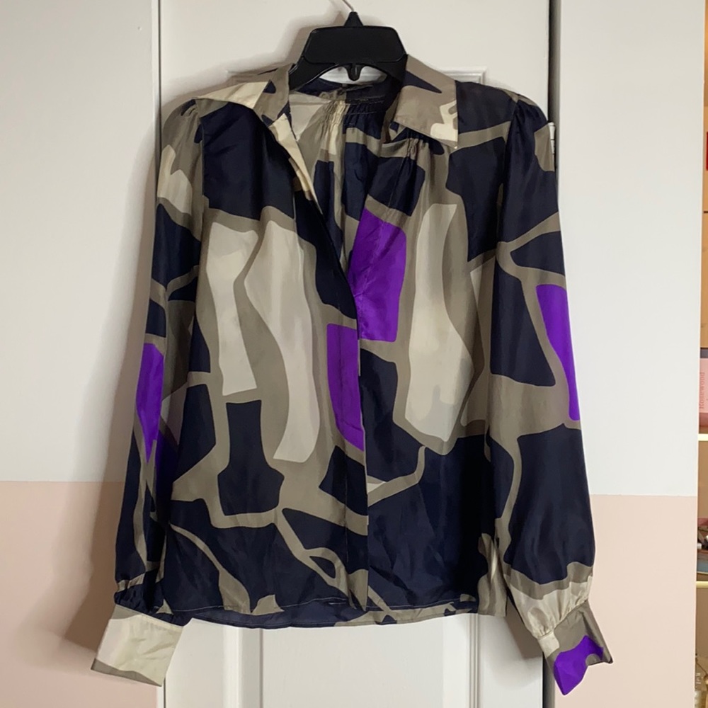 Theory Silk Pattern Blouse